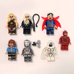 Lot of 7 Lego Compatible Marvel Super Hero Minifigures